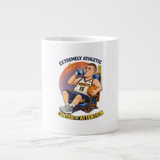 Caneca De Café Grande Centro de Atenção Extremamente Atlético e Divertid (Frente)