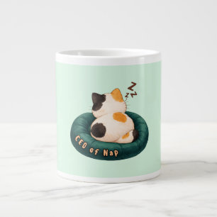 Caneca De Café Grande "CEO da Soneca" Gato Dormindo no Sofá