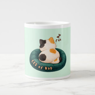 Caneca De Café Grande "CEO de Cochilo" Gato Dormindo no Sofá