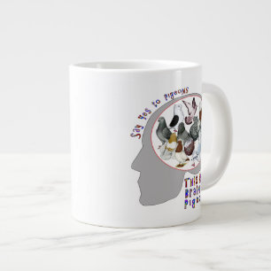 Caneca De Café Grande Cérebro Em Pombos