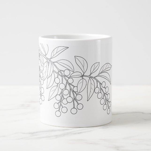 Caneca De Café Grande Cereja Negra - Prunus serotina (Frente)