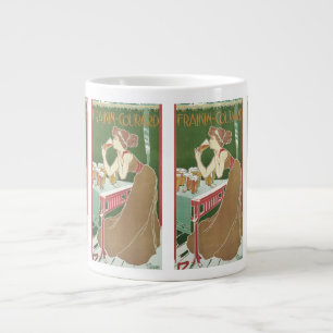 Caneca De Café Grande Cerveja Brasserie Fraikin-Courard Art Nouveau Vint