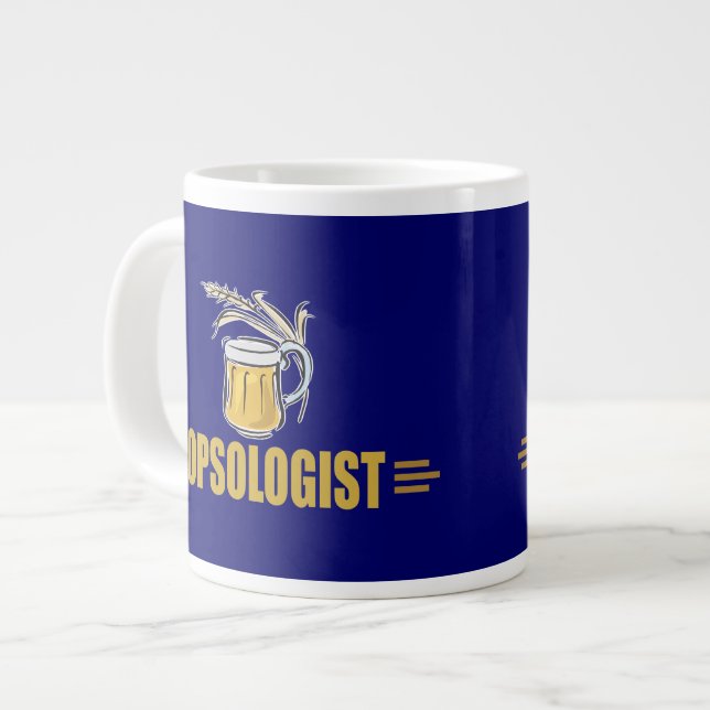 Caneca De Café Grande Cerveja Engraçada (Frente Esquerda)