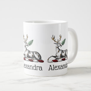 Caneca De Café Grande Cervo com Emblema de Crista Heráldica de Samambaia
