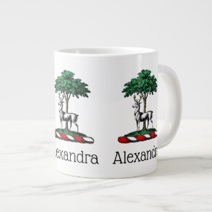 Caneca De Café Grande Cervo Veado junto à Árvore Emblema do Brasão Herál
