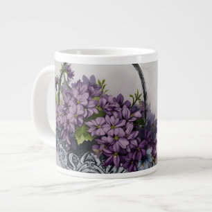 Caneca De Café Grande Cesta de Flores Vintage – Desaboom do Dia das Mães