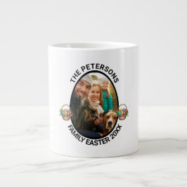 Caneca De Café Grande Cesta de Ovos de Páscoa com Foto Personalizada da 