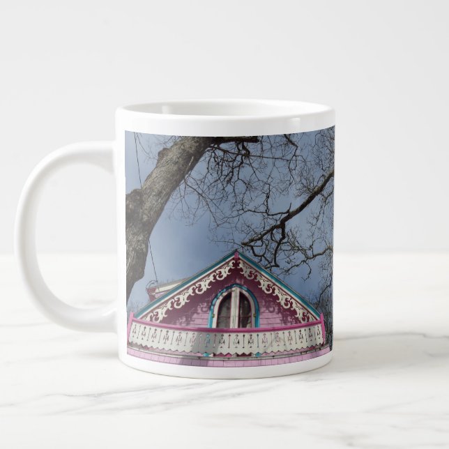 Caneca De Café Grande Céu Dramático de Algodão Rosa - Vineyard de Martha (Esquerda)