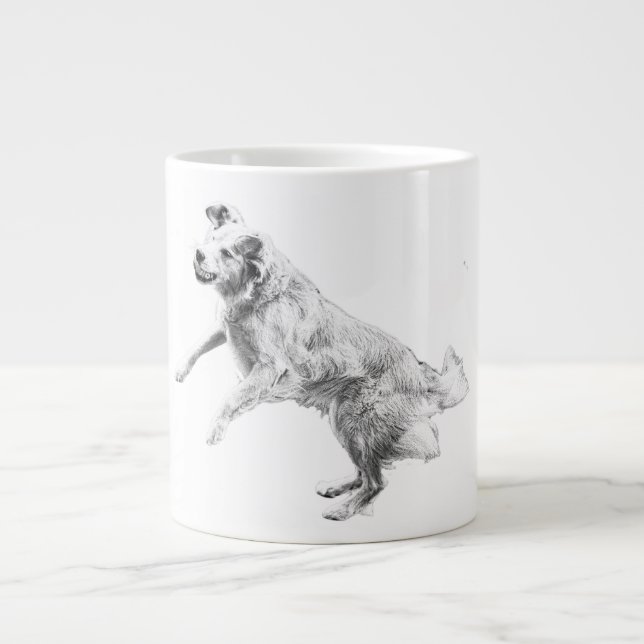 Caneca De Café Grande Céus de outono, Espírito Voador (Frente)