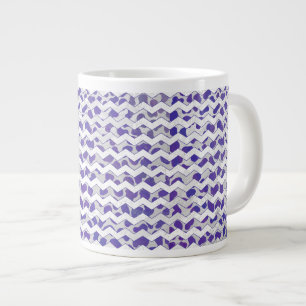 Caneca De Café Grande Cevron Dalmaciano Roxo e Branco