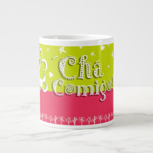 Caneca De Café Grande Chá Comigo