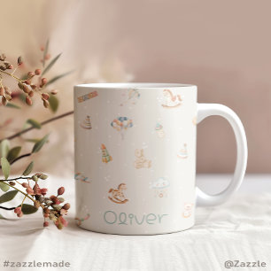 Caneca De Café Grande Chá de Bebê Boho Outono Personalizado