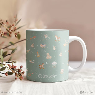 Caneca De Café Grande Chá de Bebê Boho Outono Personalizado