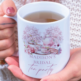 Caneca De Café Grande Chá de noiva personalizado com foto de flor de cer