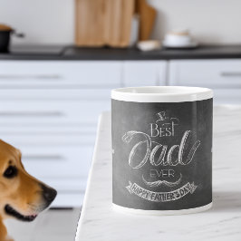 Caneca De Café Grande Chalkboard Best Dad Ever Father's Day Personalized