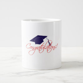 Caneca De Café Grande chapéu de graduação de parabéns