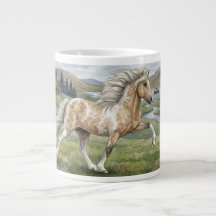 Charismatic Pinto Icelandic Mare watercolor
