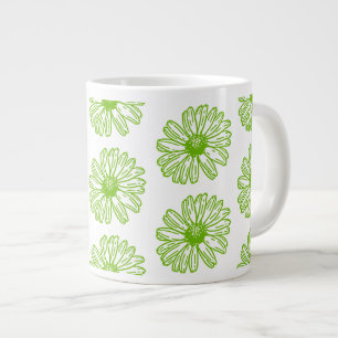 Caneca De Café Grande Chartreuse Green Daisy Impressão, Hippie Flower I