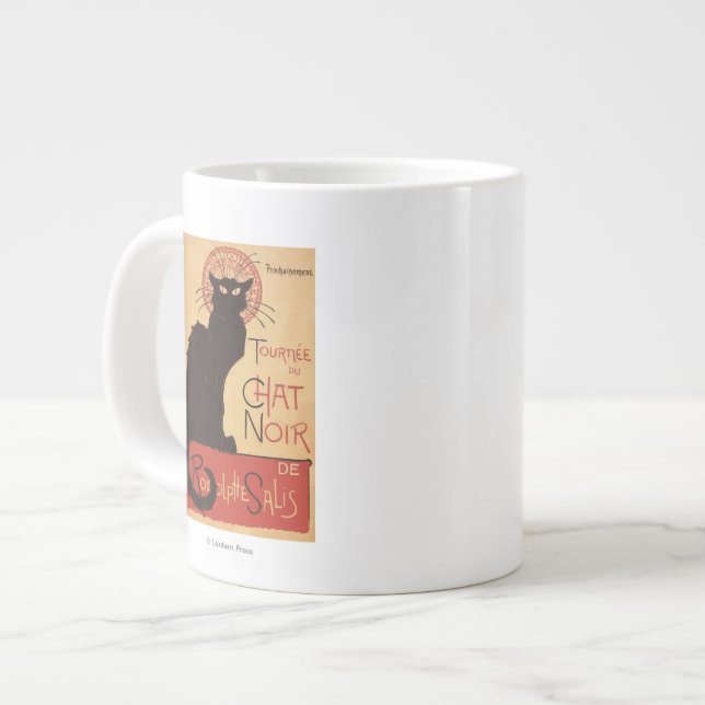 Caneca De Café Grande Chat Noir Cabaret Troupe Black Cat Promo Poster (Frente Esquerda)