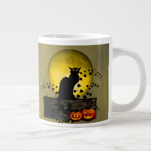 Caneca De Café Grande Chat Noir Halloween