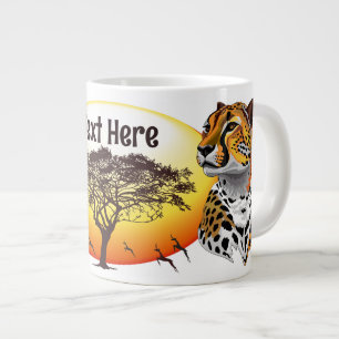 Caneca De Café Grande Cheetah African Feline Wild Animal