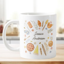 Chef de pastelaria de aquarela personalizada