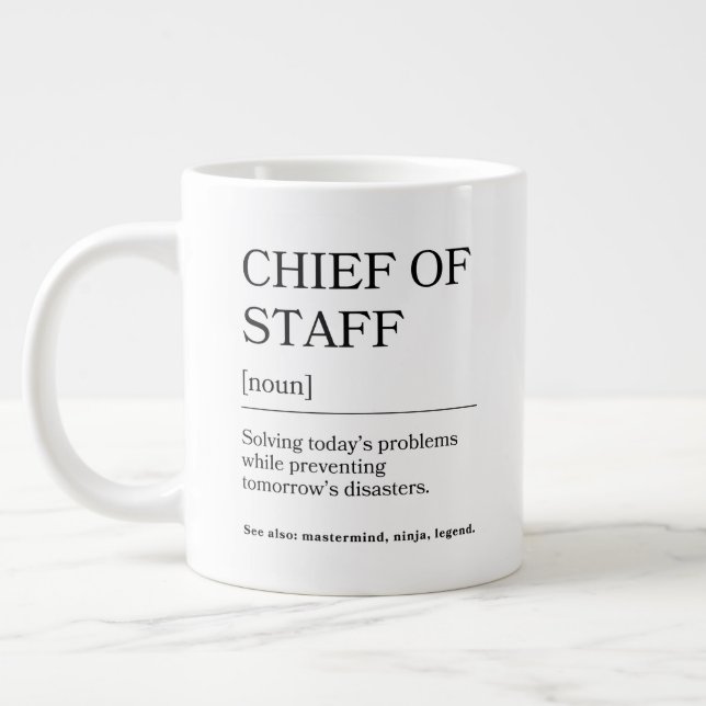 Caneca De Café Grande Chefe de Gabinete | Presente de Agradecimento com  (Esquerda)