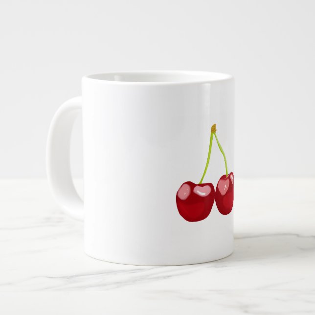 Caneca De Café Grande Cherries (Frente Esquerda)
