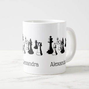 Caneca De Café Grande Chess Pieds Vintage Art nº 2