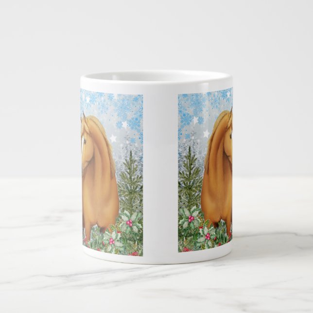Caneca De Café Grande Chestnut Arabian Horse em Jardim (Frente)