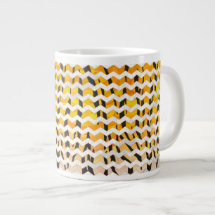Caneca De Café Grande Chevron Tiger Black and Orange Impressão