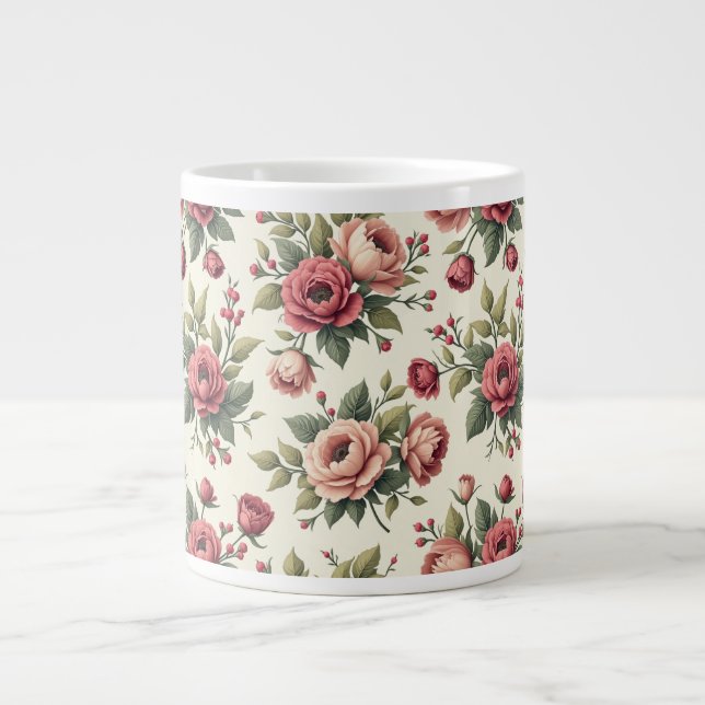 Caneca De Café Grande Chic francês Vintage (Frente)