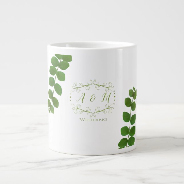 Caneca De Café Grande Chic Verde Casado (Frente)