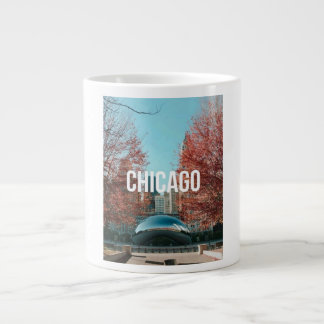 Caneca De Café Grande Chicago Cloud Gate Bean Céu Outonal Paisagem Urban
