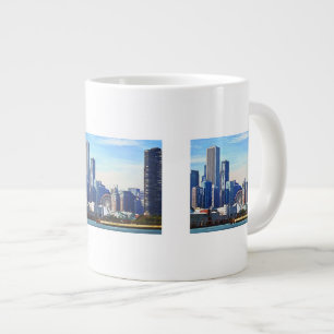 Caneca De Café Grande Chicago IL - Chicago Skyline e Pier de Marinho