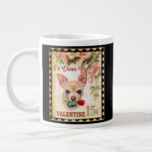 Caneca De Café Grande Chihuahua Vintage Namorados Engraçado Cachorro Com