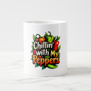 Caneca De Café Grande Chillin' com meus pimentões - Gráfico infantil col