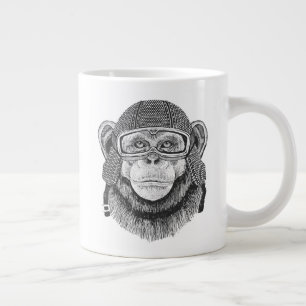 Caneca De Café Grande Chimpanzé - Motorcycle Rider