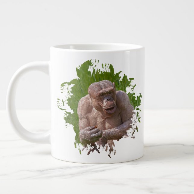 Caneca De Café Grande Chimpanzé sem Cabelos (Esquerda)