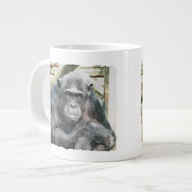 CANECA DE CAFÉ GRANDE CHIMPANZÉS CUTAS (Frente Esquerda)