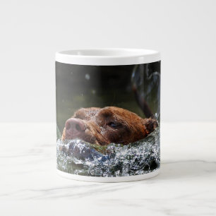 Caneca De Café Grande Chocolate Lab Mistura Cão Nadação 5