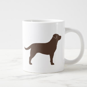Caneca De Café Grande Chocolate Labrador Cachorro de Retriever Silhouett