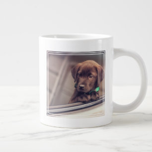 Caneca De Café Grande Chocolate Labrador Pupido No Carro