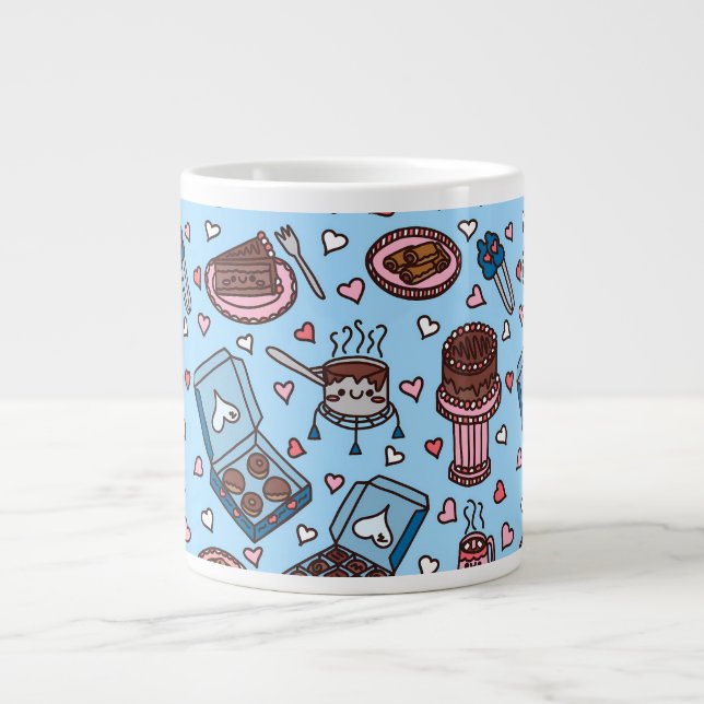 Caneca De Café Grande Chocolate lover cute (Frente)