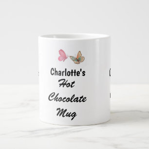 Caneca De Café Grande Chocolate Quente de Script de Nome Personalizado M