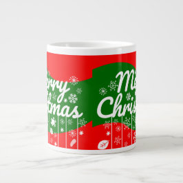 Caneca De Café Grande Christmas Jumbo Mug – White Ornaments 
