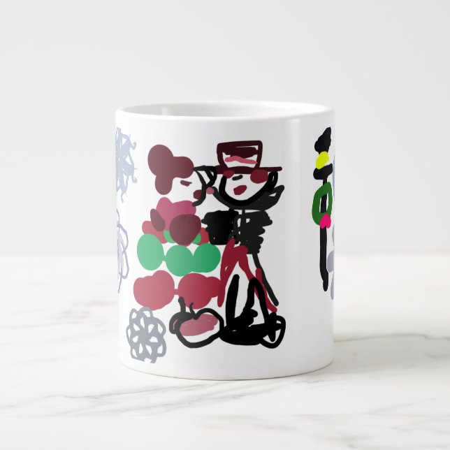 Caneca De Café Grande Christmas Lovely walking (Frente)