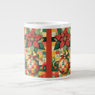 CANECA DE CAFÉ GRANDE CHRISTMAS POINSETTIA E ORNAMENTO
