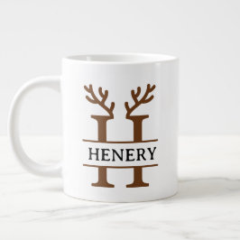 Caneca De Café Grande Christmas Reindeer holiday Mug, Custom winter