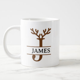 Caneca De Café Grande Christmas Reindeer holiday Mug, Custom winter